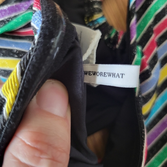 WeWoreWhat Womens O-Ring Bandeau Multicolor Striped One-Piece Size XS - Picture 4 of 5